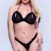 Baci Lingerie 2Pc Peek-A-Boo Bra & Crotchless G-String Set -Coquettes Lingerie Store 2Pc Peek A Boo Bra Crotchless G String Set Lingerie Sets Baci Lingerie Black SEXYSHOES COM
