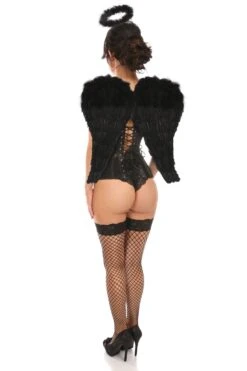 3 Piece Daring Angel Corset Costume -Coquettes Lingerie Store 3 Piece Sexy Daring Dark Angel Corset Costume Angel Costumes Daisy Corsets SEXYSHOESCOM 4
