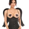 3 Piece Midnight Angel Corset Costume -Coquettes Lingerie Store 3 Piece Sexy Midnight Angel Corset Costume Angel Costumes Daisy Corsets Black SEXYSHOESCOM