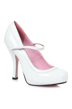 423-BABYDOLL Costume Pump | White Patent