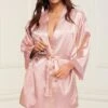 Baci Lingerie All Satin Robe 2 Baci Lingerie All Satin Robe -Coquettes Lingerie Store All Satin Robe Gowns Robes Baci Lingerie Pink SEXYSHOES COM