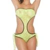 One Piece Bandeau Hurricane Lace Hour Glass Bodysuit -Coquettes Lingerie Store BS2006 YLW A