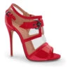 Mesh Open Toe Stiletto Bootie With Buckle -Coquettes Lingerie Store Babe 303 RED frontAngle