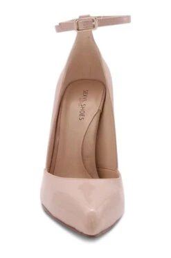 Sexy A-Line Ankle Strap Stiletto Pump -Coquettes Lingerie Store Babe102 Bone front