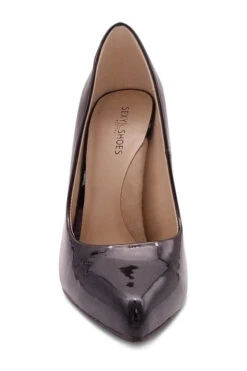 Sultry Low Cut Sky High Stiletto Heel Pump -Coquettes Lingerie Store Babe301 BLK front