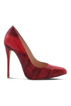 Sultry Low Cut Sky High Stiletto Heel Pump -Coquettes Lingerie Store Babe301 REDSNAKE Right