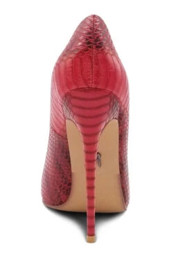 Sultry Low Cut Sky High Stiletto Heel Pump -Coquettes Lingerie Store Babe301 REDSnake back