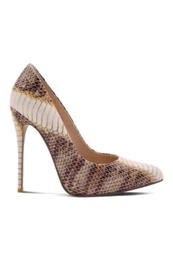 Sultry Low Cut Sky High Stiletto Heel Pump 15 Sultry Low Cut Sky High Stiletto Heel Pump -Coquettes Lingerie Store Babe301 SNAKE Right