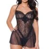 Coquette Babydoll & Crushed Velvet G-String -Coquettes Lingerie Store Babydoll Crushed Velvet G String Babydolls Coquette Black SEXYSHOES COM