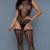 Black Fishnet Thong Bodysuit Set -Coquettes Lingerie Store Black Fishnet Thong Bodysuit Set Bodystockings BeWicked Black SEXYSHOES COM