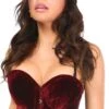 Dark Red Crushed Velvet Underwire Short Bustier -Coquettes Lingerie Store Dark Red Crushed Velvet Underwire Short Bustier Devil Costumes Daisy Corsets Red SEXYSHOESCOM