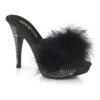 ELEGANT-401F Black Marabou Slide -Coquettes Lingerie Store ELEGANT 401F Black Marabou Slide Slides Fabulicious Black SEXYSHOES COM