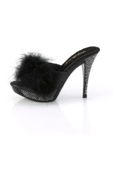ELEGANT-401F Black Marabou Slide -Coquettes Lingerie Store ELEGANT 401F Black Marabou Slide Slides Fabulicious SEXYSHOES COM 3