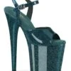PLEASER FLAMINGO-809GP Green Glitter Patent Sandal -Coquettes Lingerie Store FLAMINGO 809GP Green Glitter Patent Sandal Sandals Pleaser Green SEXYSHOES COM