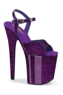PLEASER FLAMINGO-809GP Purple Glitter Patent Sandal
