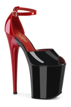 PLEASER FLAMINGO-868 Black Patent Sandal