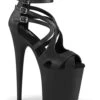 PLEASER FLAMINGO-877 Black Faux Leather Sandal -Coquettes Lingerie Store FLAMINGO 877 Black Faux Leather Sandal Sandals Pleaser Black SEXYSHOES COM