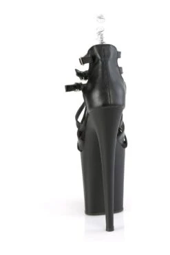 PLEASER FLAMINGO-877 Black Faux Leather Sandal -Coquettes Lingerie Store FLAMINGO 877 Black Faux Leather Sandal Sandals Pleaser SEXYSHOES COM 4