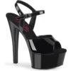 PLEASER GLEAM-609 Sandal | Black Patent -Coquettes Lingerie Store GLEAM 609 Sandal Black Patent Sandals Pleaser Black SEXYSHOESCOM