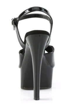 PLEASER GLEAM-609 Sandal | Black Patent -Coquettes Lingerie Store GLEAM 609 Sandal Black Patent Sandals Pleaser SEXYSHOESCOM 4
