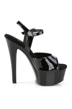 PLEASER GLEAM-609 Sandal | Black Patent -Coquettes Lingerie Store GLEAM 609 Sandal Black Patent Sandals Pleaser SEXYSHOESCOM 5