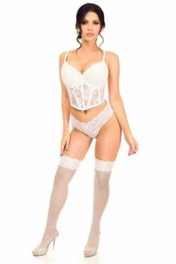 Lavish White Sheer Lace Underwire Waist Cincher Corset 9 Lavish White Sheer Lace Underwire Waist Cincher Corset -Coquettes Lingerie Store LV 1402c 7e5ede4d 8e26 4bca 9df9 76da4012ceee