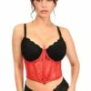 Lavish Red Sheer Lace Underwire Waist Cincher Corset -Coquettes Lingerie Store LV 1403a 7364683f 952a 4d7f a247 04d089f1ede5