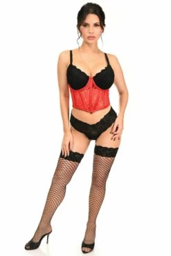 Lavish Red Sheer Lace Underwire Waist Cincher Corset -Coquettes Lingerie Store LV 1403c 3509e5ed 0cbb 44e4 970a 669ec0983351