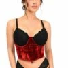 Lavish Red Velvet Underwire Waist Cincher Corset -Coquettes Lingerie Store LV 1405a eea99c7e 78d9 48f4 9102 a25eb0795bc5