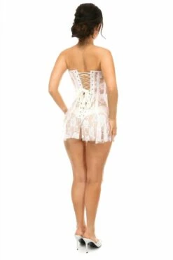 Lavish White Sheer Lace Corset Dress -Coquettes Lingerie Store LV 1411d 3fda436a 9ef5 4117 94d4 1906ed7ba190