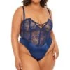Plus Size Lace & Satin Teddy W/Front Crossing Elastic Detail -Coquettes Lingerie Store Lace Teddy With Front Crossing Elastic Detail Teddies Oh La La Cheri Blue SEXYSHOES COM 23b14726 2d54 43c3 bc63 ba78eff9e8ac