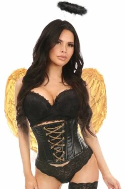 Lavish 3 PC Gothic Angel Corset Costume -Coquettes Lingerie Store Lavish 3 PC Gothic Angel Corset Costume Angel Costumes Daisy Corsets SEXYSHOES COM 3