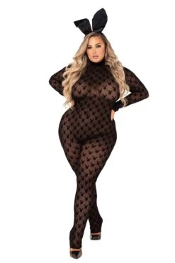 Playboy Bunny Plus Size Sheer Bodystocking -Coquettes Lingerie Store Playboy Bunny Plus Size Sheer Bodystocking Fantasy Lingerie Roma Costumes SEXYSHOESCOM 3