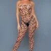 Plus Size Animal Print Bodystocking
