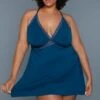 Plus Size Mini-Length Babydoll -Coquettes Lingerie Store Plus Size Mini Length Babydoll Babydolls BeWicked Blue SEXYSHOES COM
