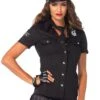 LEG AVENUE Police Shirt With Badge -Coquettes Lingerie Store Police Shirt with Badge Cop Costumes Leg Avenue SEXYSHOESCOM