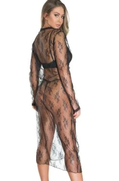 Coquette Robe & G-string -Coquettes Lingerie Store Robe G string Gowns Robes Coquette Black SEXYSHOES COM 2