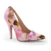 Flirty Floral Print Pump With Buckle Detail -Coquettes Lingerie Store SEXY 104 PINK FrontAngle