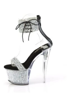 PLEASER SKY-327RSI Silver Vinyl Sandal -Coquettes Lingerie Store SKY 327RSI Silver Vinyl Sandal Sandals Pleaser SEXYSHOES COM 3