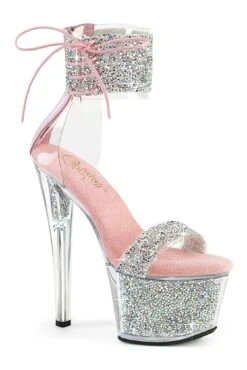 PLEASER SKY-327RSI Silver Vinyl Sandal