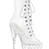 PLEASER STARDUST-1021C-7 Clear Vinyl Ankle Boot -Coquettes Lingerie Store STARDUST 1021C 7 Clear Vinyl Ankle Boot Ankle Boots Pleaser Clear SEXYSHOES COM
