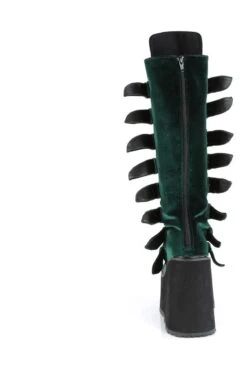 SWING-815 Green Vegan Suede Knee Boot -Coquettes Lingerie Store SWING 815 Green Vegan Suede Knee Boot Knee Boots Demonia SEXYSHOES COM 4
