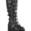 SWING-815WC Black Vegan Leather Knee Boot -Coquettes Lingerie Store SWING 815WC Black Vegan Leather Knee Boot Knee Boots Demonia Black SEXYSHOES COM