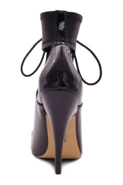 Lace Up Ankle Bootie With Stretch Ankle Cuff -Coquettes Lingerie Store Sexy102 blk back