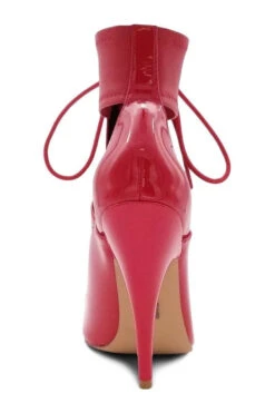 Lace Up Ankle Bootie With Stretch Ankle Cuff -Coquettes Lingerie Store Sexy102 red back