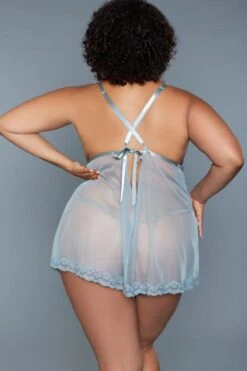 Sheer Mesh Babydoll With Cross Back Straps -Coquettes Lingerie Store Sheer Mesh Babydoll With Cross Back Straps Babydolls BeWicked SEXYSHOES COM 3 0b291d1f 1706 4dd8 940f 606b1c8d13cc
