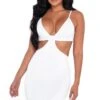 Side Cutout Sculpted Mini Dress 2 Side Cutout Sculpted Mini Dress -Coquettes Lingerie Store Side Cutout Sculpted Mini Dress Club Dresses Roma Confidential White SEXYSHOESCOM