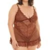 Plus Size Lace And Bows Babydoll Set -Coquettes Lingerie Store Soft Cup Lacey Babydoll With Bows And G String Babydolls Oh La La Cheri Brown SEXYSHOES COM 852785bd 0bac 467e a05b 130fde5291be