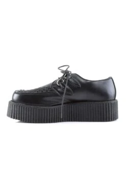 V-CREEPER-502 Black Vegan Leather Creeper -Coquettes Lingerie Store V CREEPER 502 Black Vegan Leather Creeper Creepers Demonia SEXYSHOES COM 3