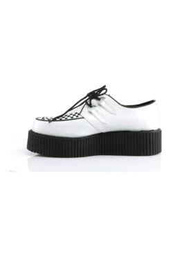 V-CREEPER-502 White Vegan Leather Creeper -Coquettes Lingerie Store V CREEPER 502 White Vegan Leather Creeper Creepers Demonia SEXYSHOES COM 3